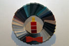 Image of Trand Bui, Untitled, rubber stair tread and paint samples on wood