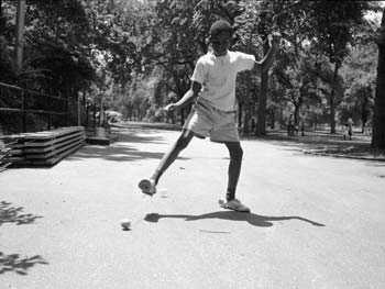 Child Playing Jingle Jump, Central Park Mall, Manhattan, February 12, 1965