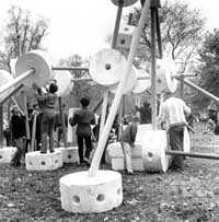 Giant Tinker Toys, Literary Walk, Central Park, 1968, New York City Parks Photo Archive