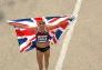 Paula Radcliffe raises her flag