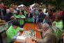 International Master Yury Lapshun plays a round of speed chess