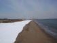 South Beach strand in snow; Verrazano Bridge in distance