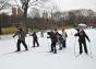 Skiing in the snow field