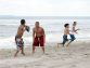 A football game at Rockaway Beach.