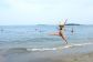 Jumping for Joy at Orchard Beach