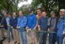 Cutting mountain biking trail the ribbon