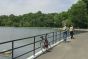 A Man Fishes at Kissena Lake