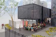Atelier Bow-Wow, BMW Guggenheim Lab rendering, View from Houston Street, Courtesy of the BMW Guggenheim Lab