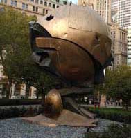 Fritz Koenig, The Sphere. Photo by Malcolm Pinckney, NYC Parks.