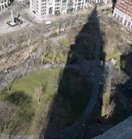 Sounds are projected into the park from rooftops
(Courtesy Madison Square Park Conservancy)