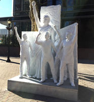 Khurshid Saleem, Sculpture Commemorating International Mother Language Day, photo by NYC Parks
