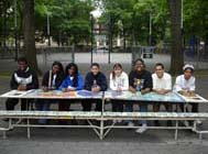 Students from PS 79 in front of their work at Marcus Garvey Park, Manhattan (courtesy LEAP)
