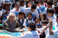 Christo with LEAP Student Artists