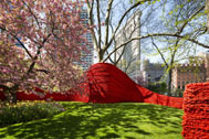 Orly Genger, Red, Yellow, and Blue, photo by James Ewing courtesy of the Madison Square Park Conservancy