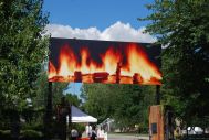 Catherine Opie, Untitled (Stump Fire #4), 11Α x 28Α billboard photograph.