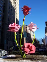 Will Ryman, The Roses, stainless steel, fiberglass, marine paint, brass